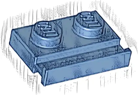 Plate, Modified 1 x 2 with Door Rail