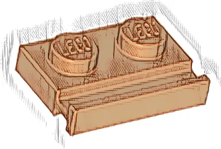 Plate, Modified 1 x 2 with Door Rail