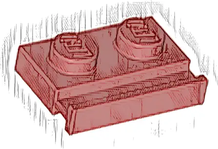 Plate, Modified 1 x 2 with Door Rail