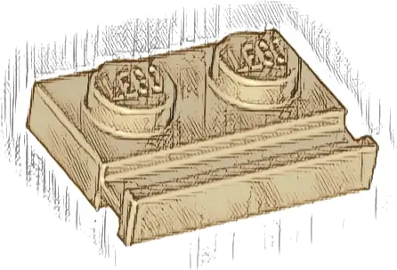 Plate, Modified 1 x 2 with Door Rail