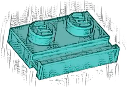 Plate, Modified 1 x 2 with Door Rail