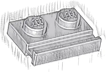 Plate, Modified 1 x 2 with Door Rail