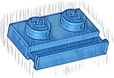 Plate, Modified 1 x 2 with Door Rail