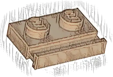 Plate, Modified 1 x 2 with Door Rail