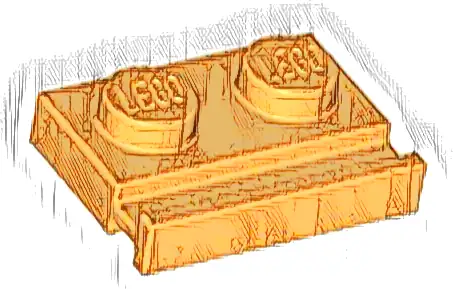 Plate, Modified 1 x 2 with Door Rail