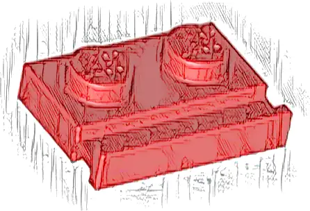 Plate, Modified 1 x 2 with Door Rail