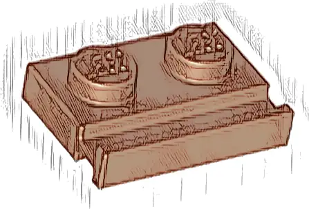 Plate, Modified 1 x 2 with Door Rail