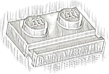 Plate, Modified 1 x 2 with Door Rail