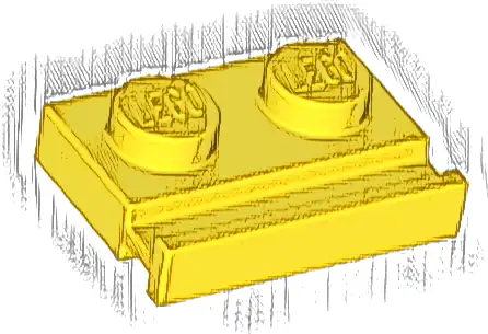 Plate, Modified 1 x 2 with Door Rail