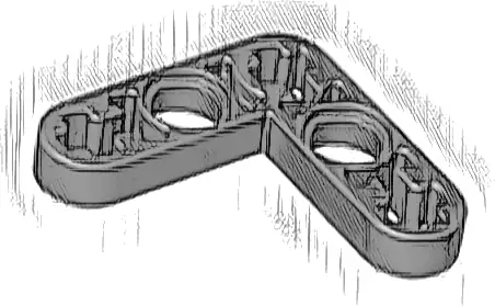 Technic, Liftarm, Modified Bent Thin L-Shape 3 x 3