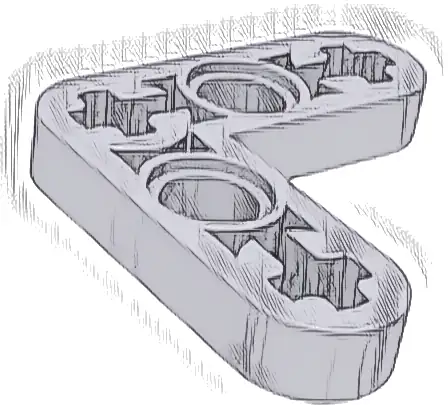 Technic, Liftarm, Modified Bent Thin L-Shape 3 x 3