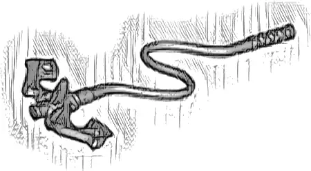 Minifigure, Weapon Whip with Grappling Hook and Barbs