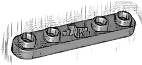 Technic, Plate 1 x 5 with Smooth Ends, 4 Studs and Center Axle Hole