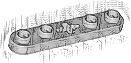 Technic, Plate 1 x 5 with Smooth Ends, 4 Studs and Center Axle Hole