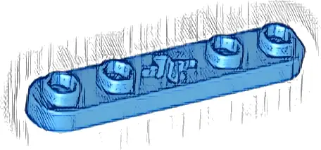 Technic, Plate 1 x 5 with Smooth Ends, 4 Studs and Center Axle Hole
