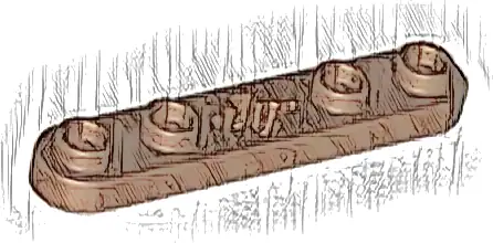 Technic, Plate 1 x 5 with Smooth Ends, 4 Studs and Center Axle Hole