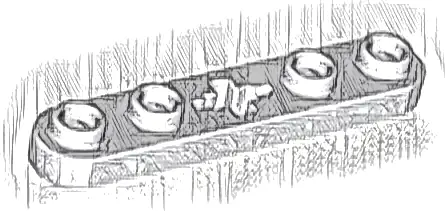 Technic, Plate 1 x 5 with Smooth Ends, 4 Studs and Center Axle Hole