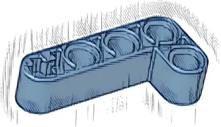 Technic, Liftarm, Modified Bent Thick L-Shape 2 x 4