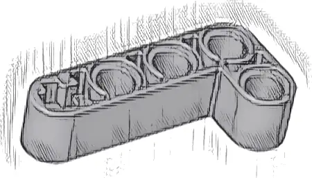 Technic, Liftarm, Modified Bent Thick L-Shape 2 x 4