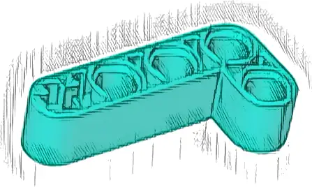 Technic, Liftarm, Modified Bent Thick L-Shape 2 x 4