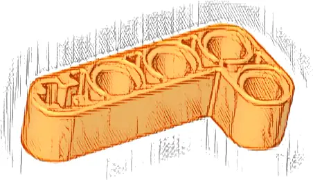 Technic, Liftarm, Modified Bent Thick L-Shape 2 x 4