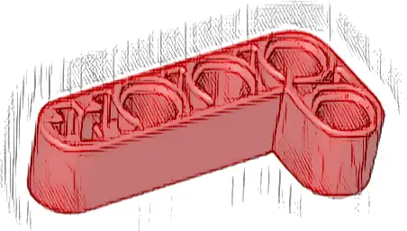 Technic, Liftarm, Modified Bent Thick L-Shape 2 x 4