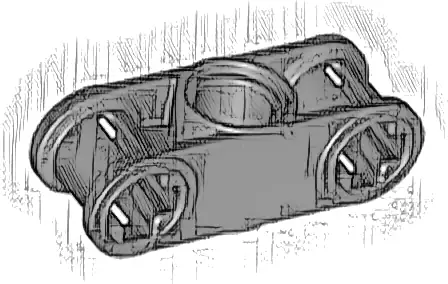 Technic, Axle and Pin Connector Perpendicular 3L with Center Pin Hole
