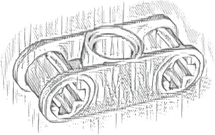 Technic, Axle and Pin Connector Perpendicular 3L with Center Pin Hole