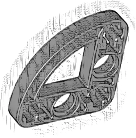 Technic, Liftarm, Modified L-Shape Quarter Ellipse Thin 3 x 3