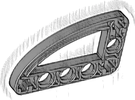 Technic, Liftarm, Modified L-Shape Quarter Ellipse Thin 3 x 5