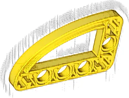 Technic, Liftarm, Modified L-Shape Quarter Ellipse Thin 3 x 5