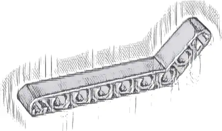 Technic, Liftarm, Modified Bent Thick 1 x 9 (7 - 3)