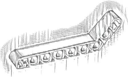 Technic, Liftarm, Modified Bent Thick 1 x 9 (7 - 3)
