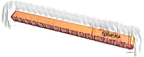 Technic, Liftarm Thick 1 x 15 with Black 'splunk>' Pattern Model Right Side (Sticker) - Set 42141