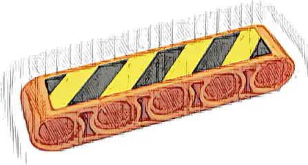 Technic, Liftarm Thick 1 x 5 with Black and Yellow Danger Stripes Pattern Model Left Side (Sticker) - Set 42128