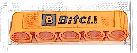 Technic, Liftarm Thick 1 x 5 with Black 'Bitci.com' Pattern (Sticker) - Set 42141 (First Version)