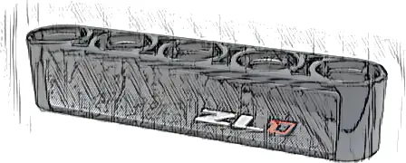 Technic, Liftarm Thick 1 x 5 with Red and Silver 'ZL1' Pattern Model Left Side (Sticker) - Set 42153