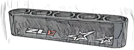 Technic, Liftarm Thick 1 x 5 with Red and Silver 'ZL1' and 2 Stars Pattern Model Right Side (Sticker) - Set 42153