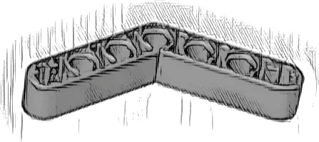 Technic, Liftarm, Modified Bent Thick 1 x 7 (4 - 4)