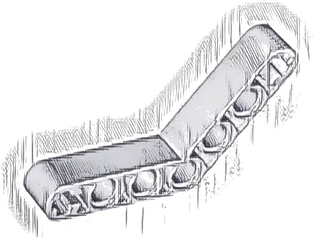 Technic, Liftarm, Modified Bent Thick 1 x 7 (4 - 4)