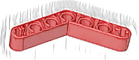 Technic, Liftarm, Modified Bent Thick 1 x 7 (4 - 4)
