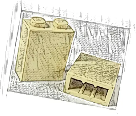 Brick 1 x 2 x 2 with Inside Stud Holder