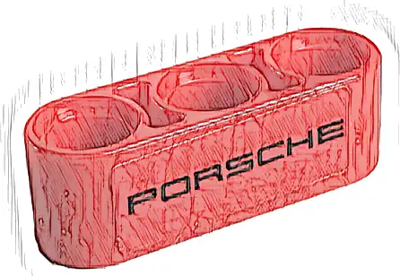 Technic, Liftarm Thick 1 x 3 with Black 'PORSCHE' on Red Background Pattern (Sticker) - Set 42096