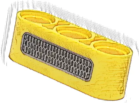 Technic, Liftarm Thick 1 x 3 with Silver and Black Grille Pattern
