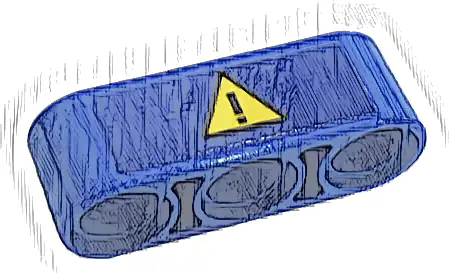 Technic, Liftarm Thick 1 x 3 with Exclamation Mark in Yellow Danger Sign Pattern (Sticker) - Set 42128