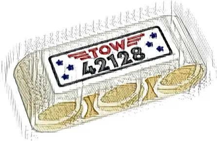 Technic, Liftarm Thick 1 x 3 with Black '42128', Blue Stars and Red 'TOW' Pattern (Sticker) - Set 42128