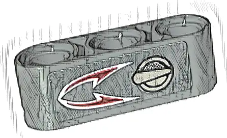 Technic, Liftarm Thick 1 x 3 with Dark Red and White Flames and Tank Filler Cap Pattern (Sticker) - Set 42132