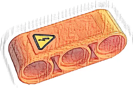 Technic, Liftarm Thick 1 x 3 with Electricity Danger Sign Pattern (Sticker) - Set 42141