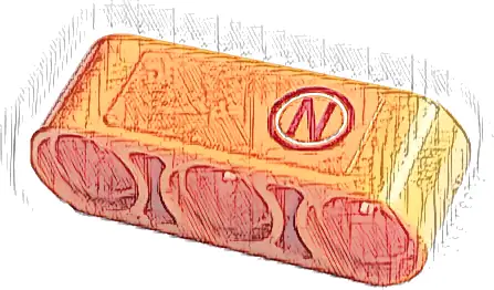 Technic, Liftarm Thick 1 x 3 with Capital Letter N in Red and White Circle Pattern (Sticker) - Set 42141