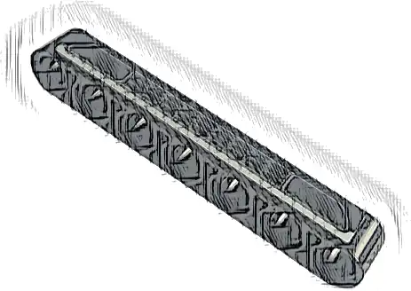 Technic, Liftarm Thick 1 x 7 with Dark Bluish Gray Grille and Silver Stripe Pattern (Sticker) - Set 42126